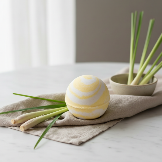 Lemongrass Bath Bomb - Soft Yellow & White